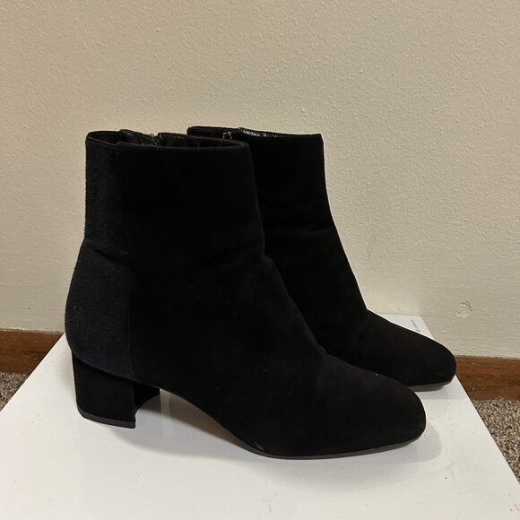 Aquatalia Black Leather Ankle Boots Sz 7.5 - Picture 4 of 8